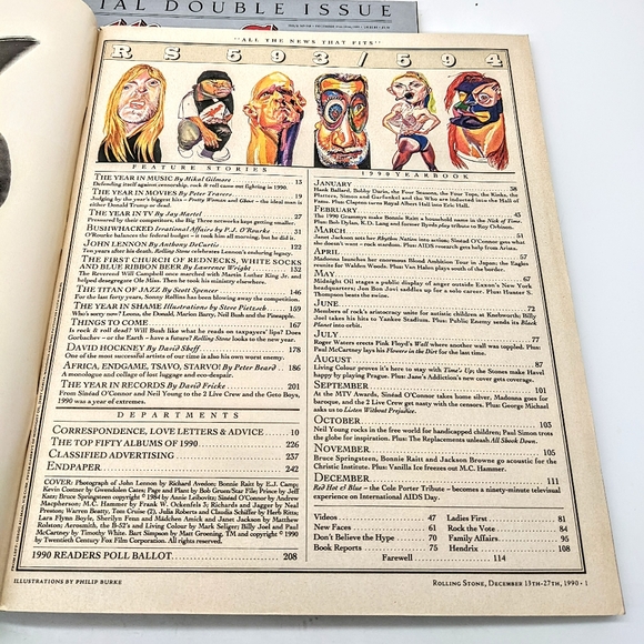 Rolling Stone Magazine Covers Yearbook Double Issue Lot of 4- Years 1989-1992 - Picture 7 of 12